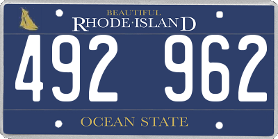 RI license plate 492962