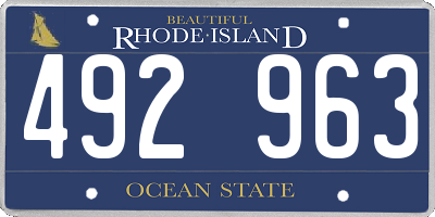 RI license plate 492963
