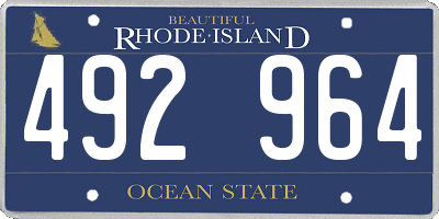 RI license plate 492964