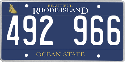 RI license plate 492966