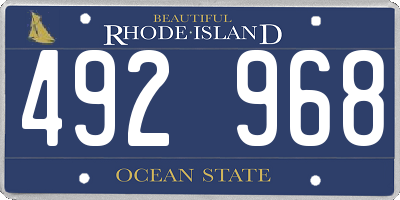 RI license plate 492968