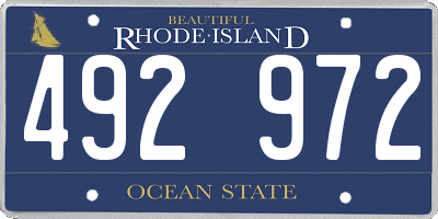 RI license plate 492972