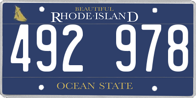 RI license plate 492978