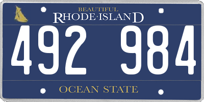 RI license plate 492984