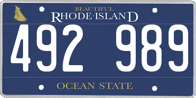 RI license plate 492989