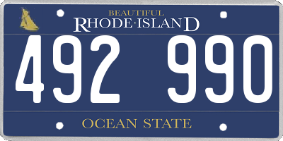 RI license plate 492990