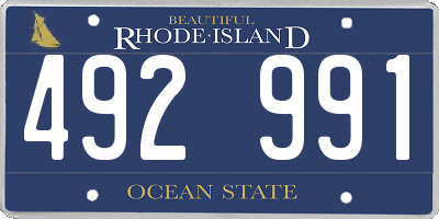RI license plate 492991