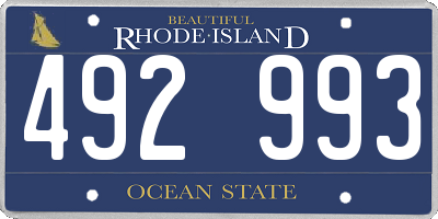RI license plate 492993