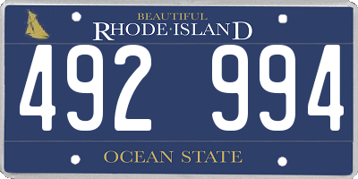 RI license plate 492994