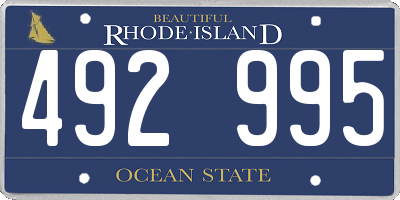 RI license plate 492995