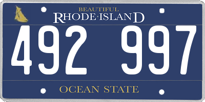 RI license plate 492997