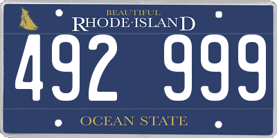 RI license plate 492999