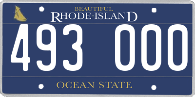 RI license plate 493000