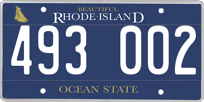 RI license plate 493002