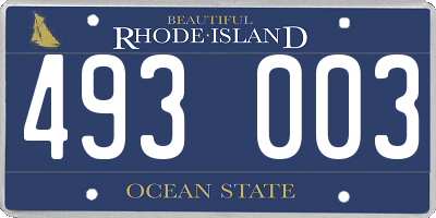 RI license plate 493003