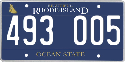 RI license plate 493005