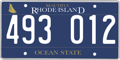 RI license plate 493012