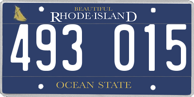 RI license plate 493015