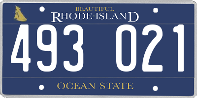 RI license plate 493021