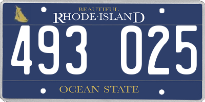RI license plate 493025