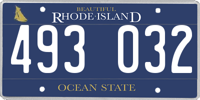 RI license plate 493032