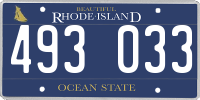 RI license plate 493033