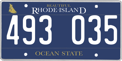 RI license plate 493035