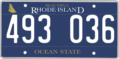 RI license plate 493036