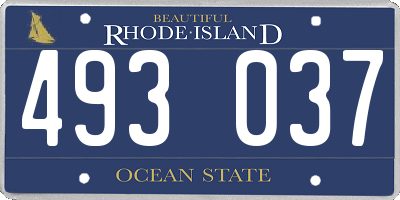 RI license plate 493037