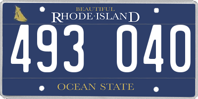 RI license plate 493040