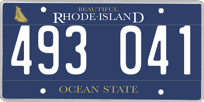 RI license plate 493041