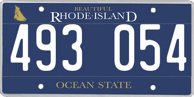 RI license plate 493054