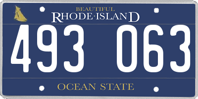 RI license plate 493063