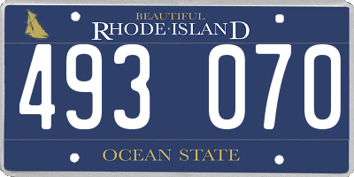 RI license plate 493070