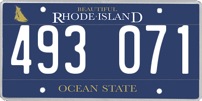 RI license plate 493071