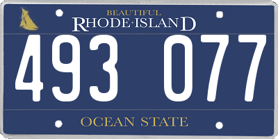 RI license plate 493077