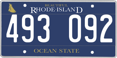 RI license plate 493092