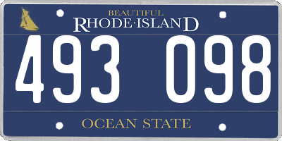 RI license plate 493098