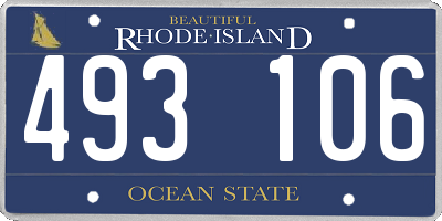 RI license plate 493106