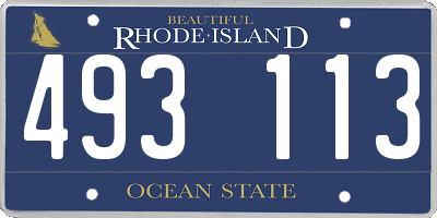 RI license plate 493113