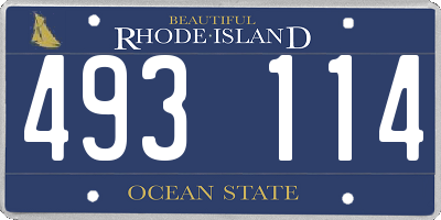 RI license plate 493114