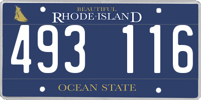 RI license plate 493116