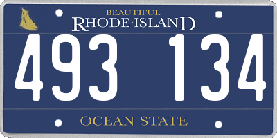 RI license plate 493134