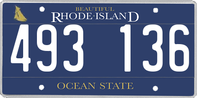 RI license plate 493136