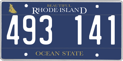 RI license plate 493141