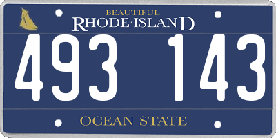 RI license plate 493143