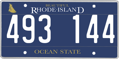 RI license plate 493144