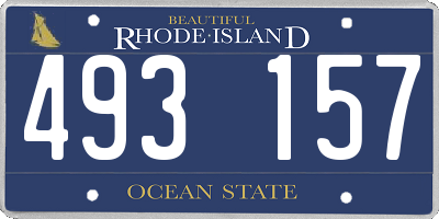 RI license plate 493157