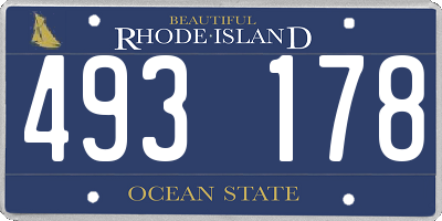 RI license plate 493178