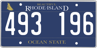 RI license plate 493196